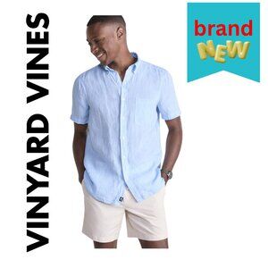 Vineyard‎ Vines Surfside Solid Linen Shirt Jake Blue Large- New With Tags